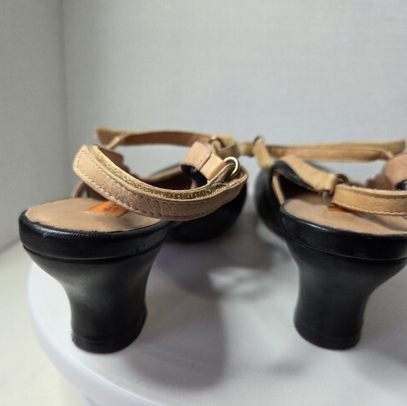 Miz Mooz Timmy Black & Tan Leather Mary Jane Slingback Shoes Size 8 - Picture 4 of 10